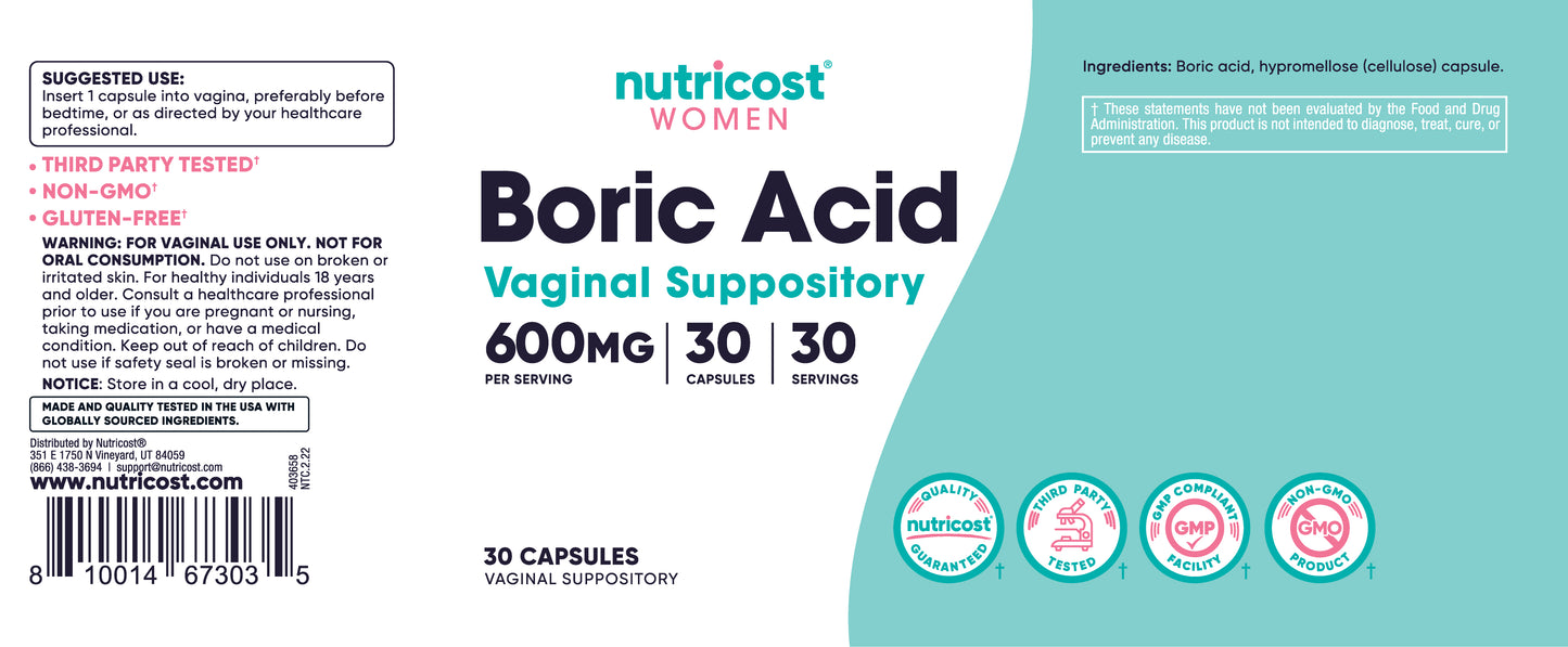 Nutricost Boric Acid Capsules