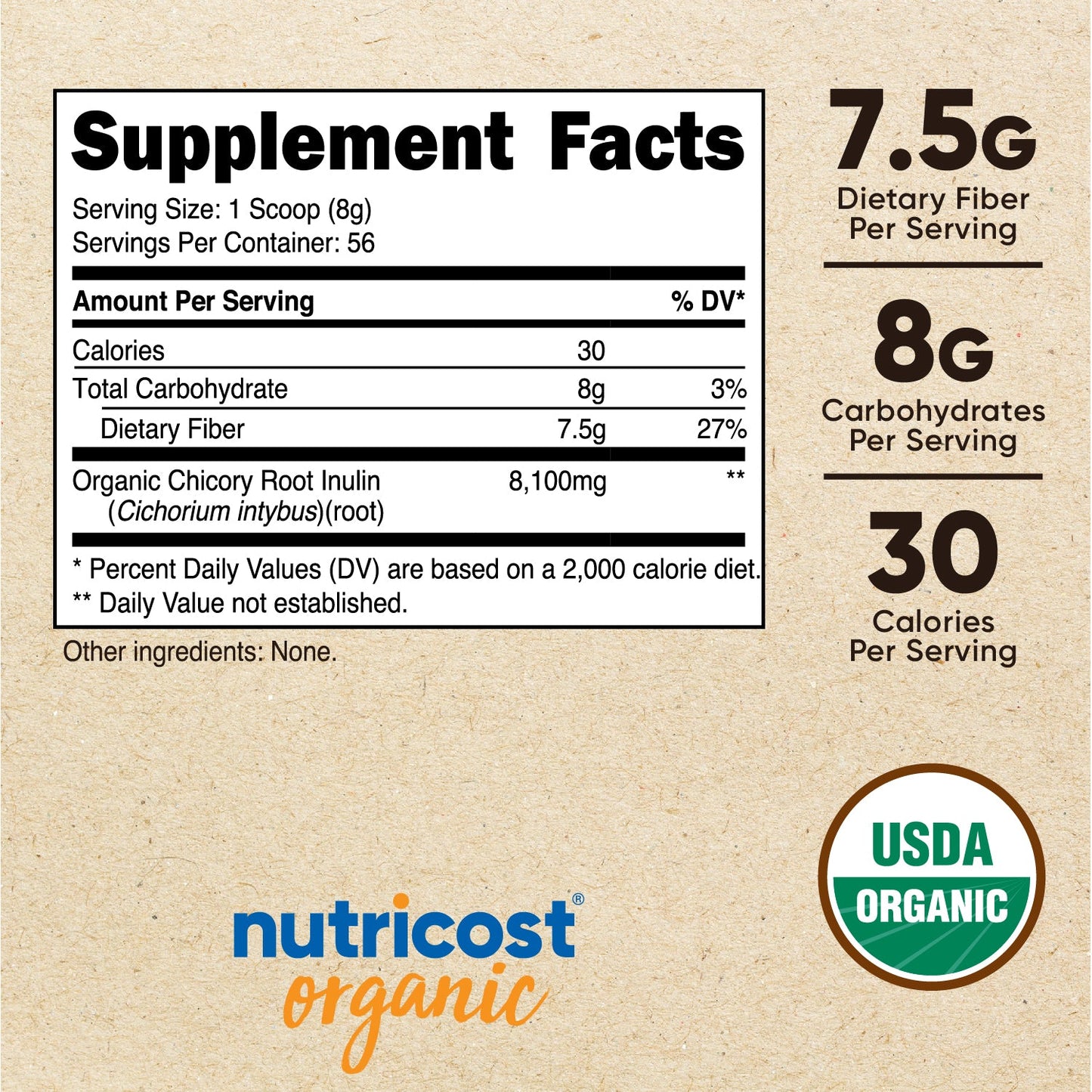 Nutricost Organic Inulin Powder