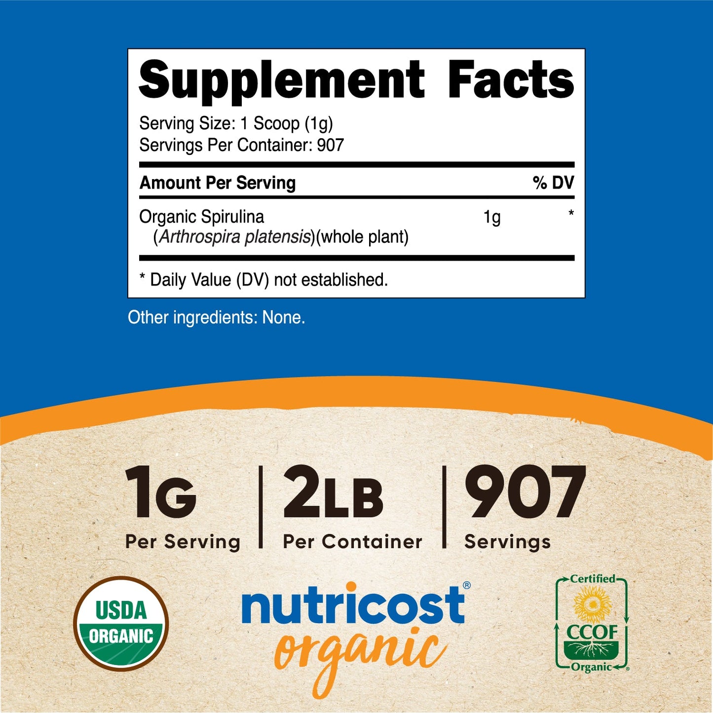 Nutricost Organic Spirulina Powder